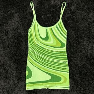 Multi green swirl pattern dress